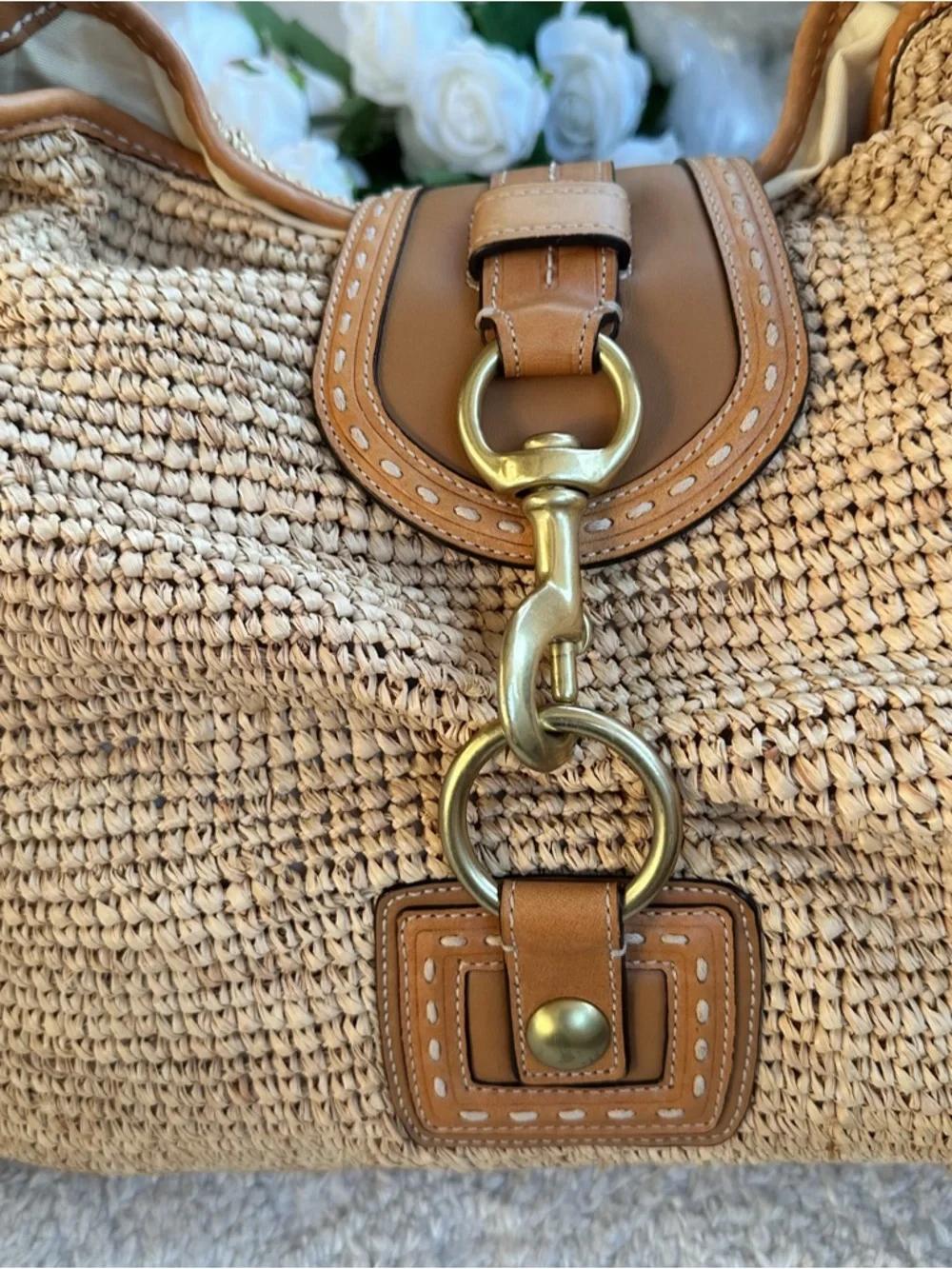 Coach Bleeker Straw Millie XL Tote Bag | F13374 - Picture 12 of 17